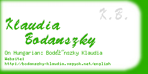 klaudia bodanszky business card